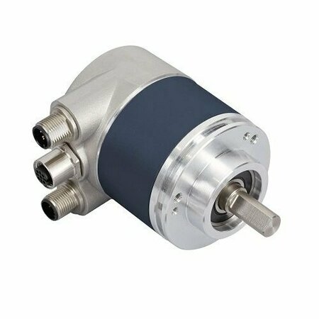 BEI SENSORS Encoders Ethernet/Ip, 9.52 Mm Shaft, M12 Connector And Square Flange Mount, 12 Bits Of Turns X 13 MHM5-EEA1B-1213-9A70-PRM